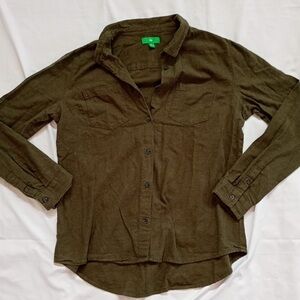 Dip Forest Green Women’s Collared Long Sleeve Shirt M